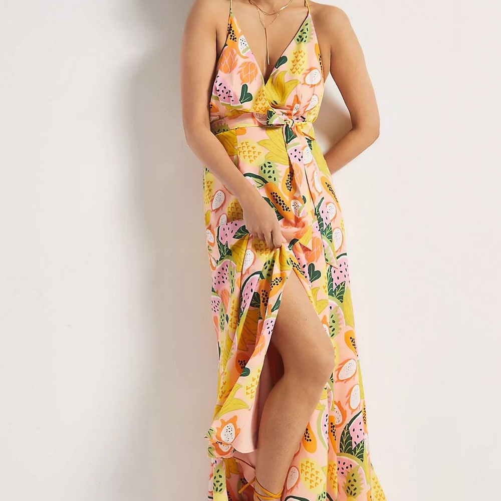 Anthropologie Hutch Maxi Wrap Spaghetti Strap Sundress